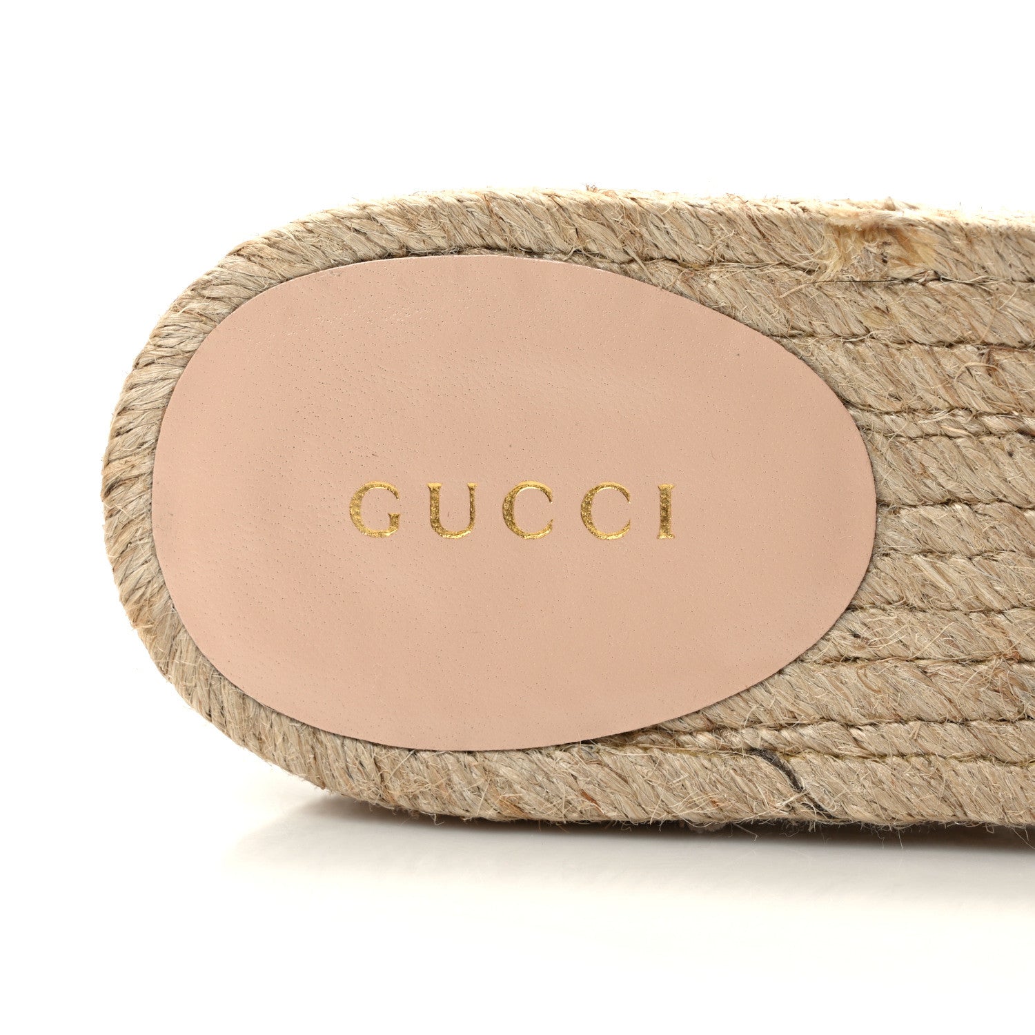 Gucci Canvas Interlocking G Espadrille Slide Sandals 38 Mystic White Shell 7 of 9