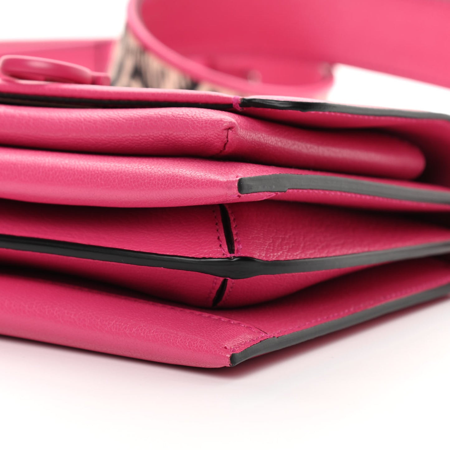 Goatskin Gancini Crossbody Bag Fuxia