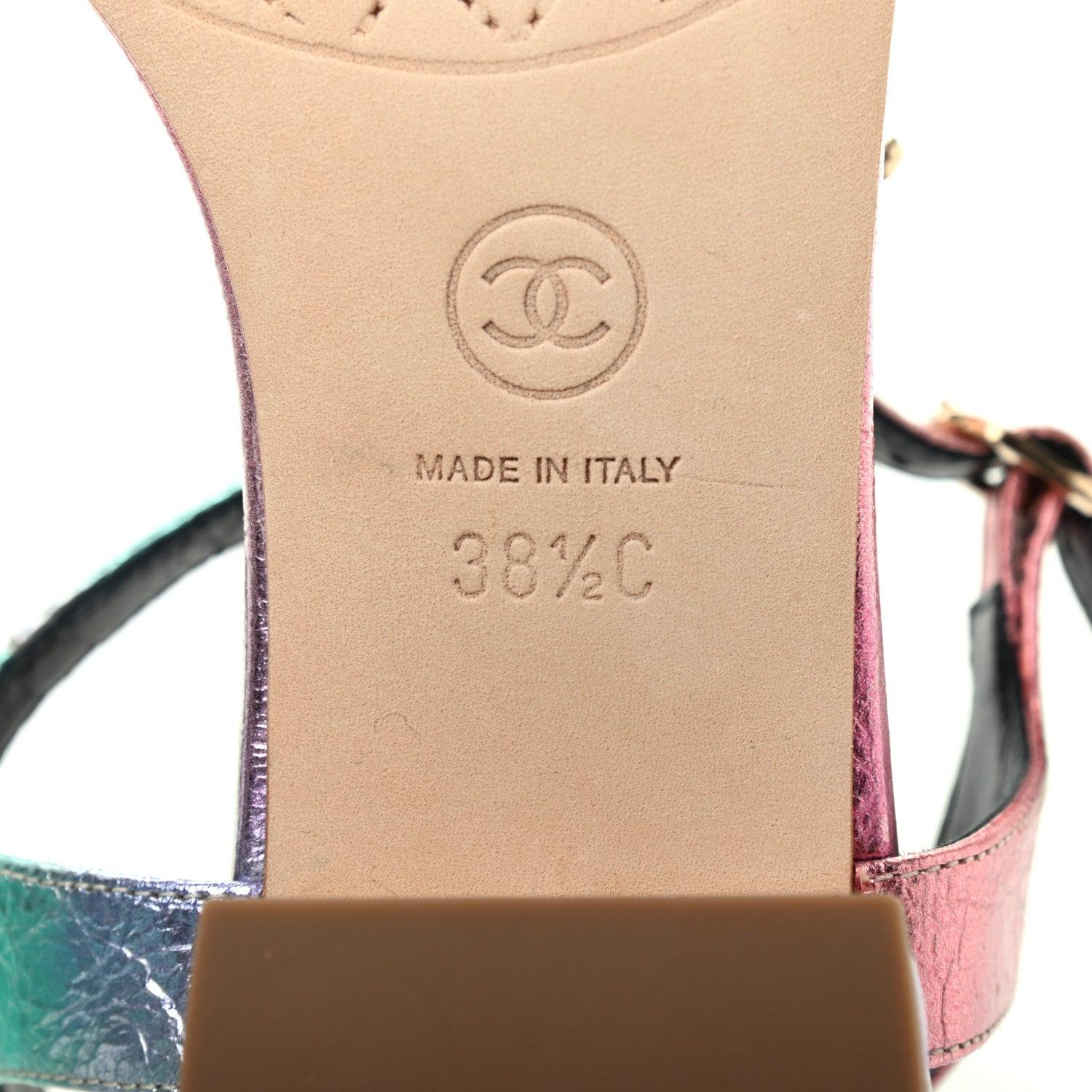 Chanel Goatskin Fantasy CC Pearl Thong Sandals 38.5 Multicolor 6 of 8