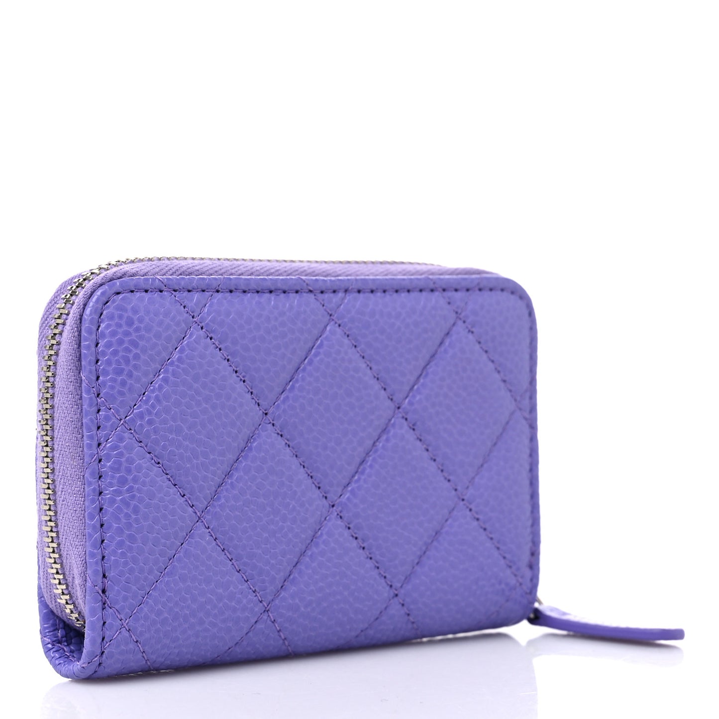 Caviar Quilted Incognito Zip Coin Purse Purple