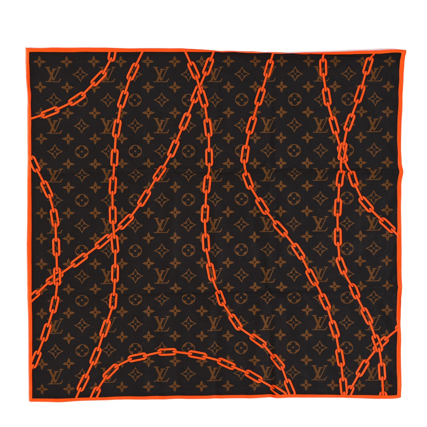 Cotton Monogram Solar Ray Bandana Scarf Orange
