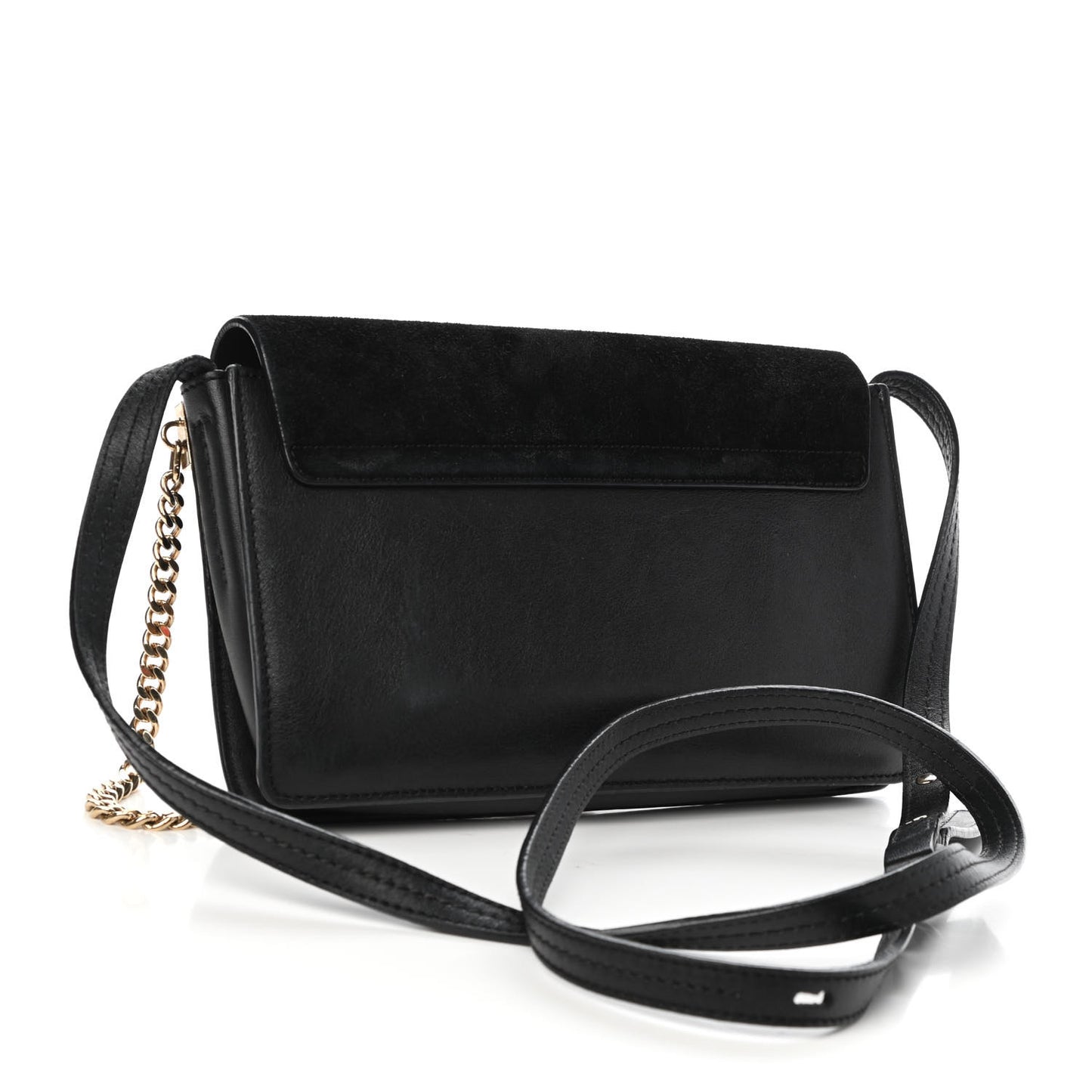 Suede Calfskin Small Faye Shoulder Bag Black