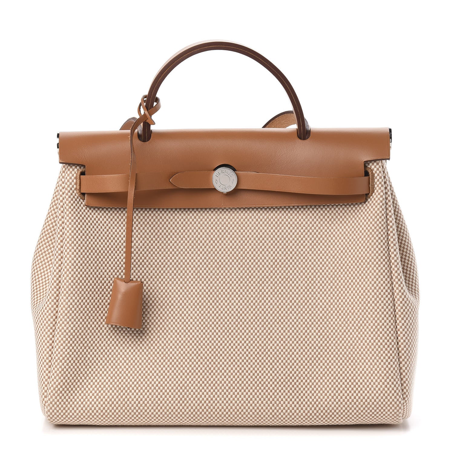 Hermes Vache Hunter Criss Viking Herbag Zip Retourne 31 PM Ecru Beige Naturel 3 of 11