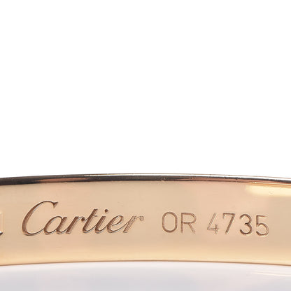 Cartier 18K Yellow Gold 1 Diamond LOVE Cuff Bracelet 18 5 of 6