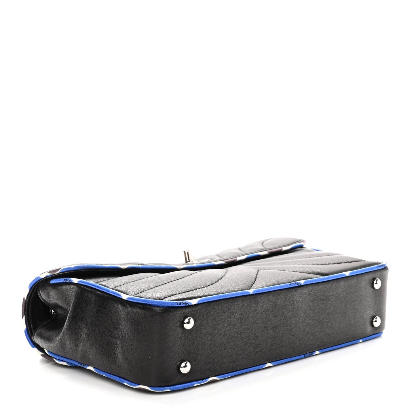 Lambskin Quilted Single Flap Black Multicolor