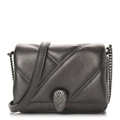 Bulgari Metallic Calfskin Serpenti Cabochon Micro Bag Gray 1 of 8