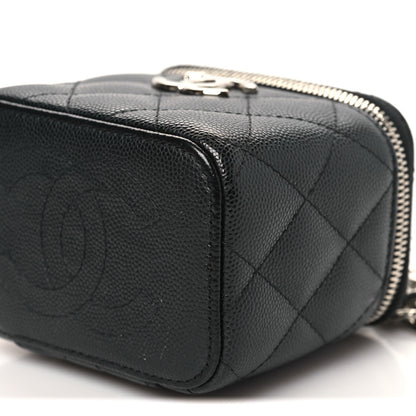 Chanel Caviar Quilted Mini Vanity Case With Chain Black 10 of 11
