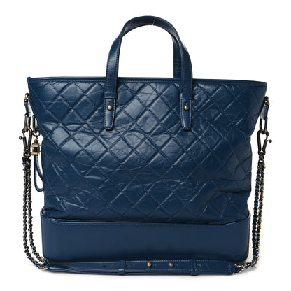 Chanel Aged Calfskin Quilted Large Gabrielle Shopping Tote Blue 1 of 10