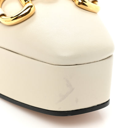 Gucci Nappa Horsebit Platform 35/120mm Slingback Pumps 38 New Mystic White 9 of 14