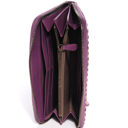 Bottega Veneta Shiny Crocodile Fume Zip Around Wallet Corot 9 of 9
