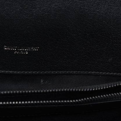 Saint Laurent Sheepskin Matelasse Chevron Monogram Large College Satchel Black 12 of 12