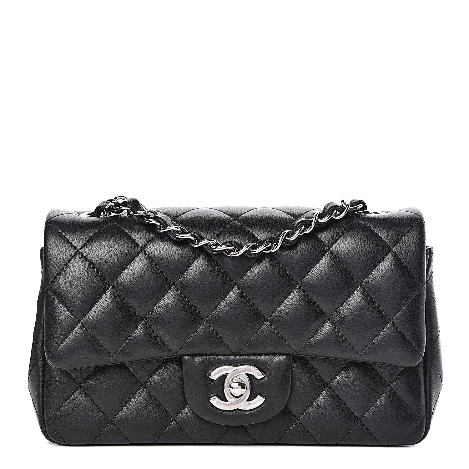 Chanel Lambskin Quilted Mini Rectangular Flap Black 1 of 11