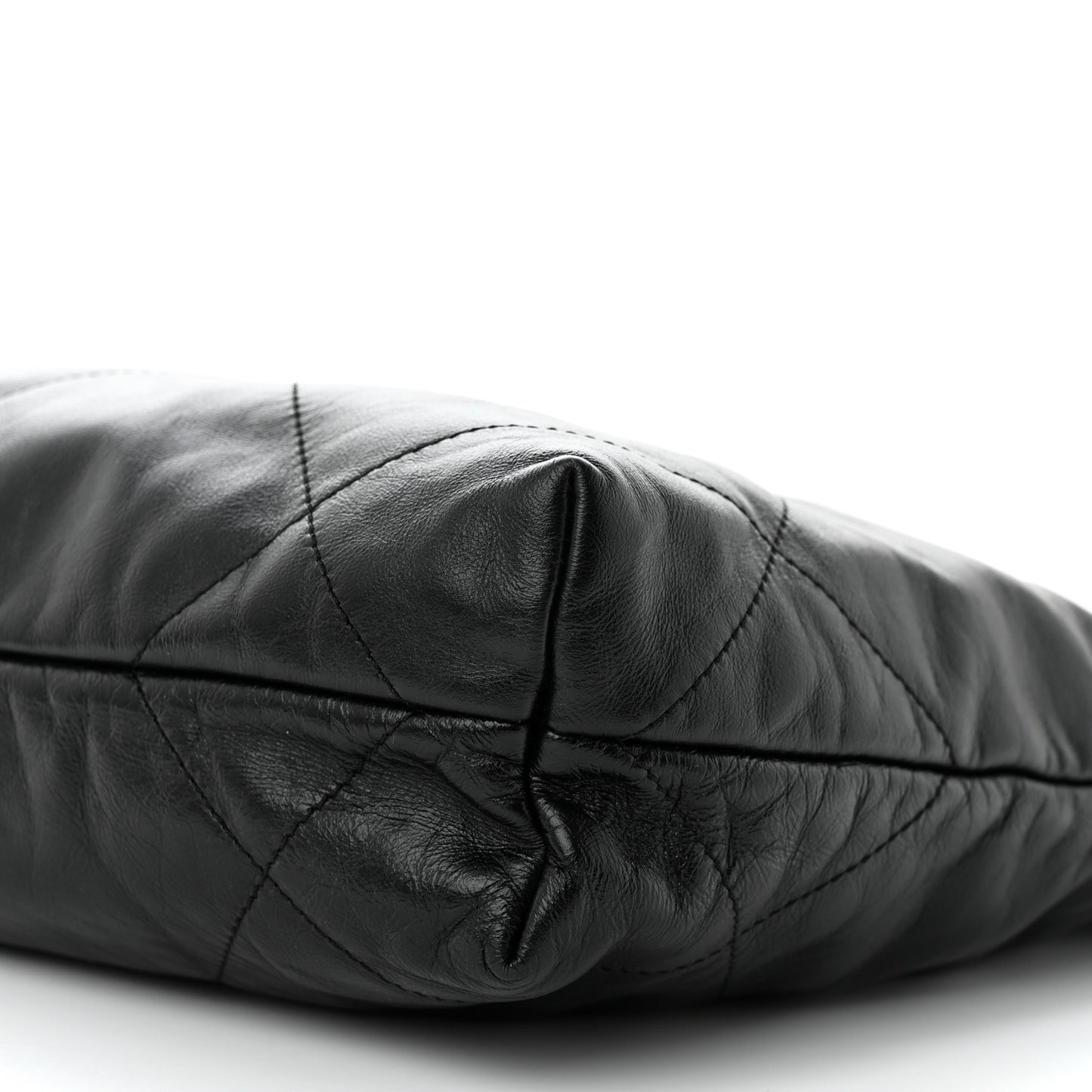 Shiny Calfskin Quilted Small Chanel 22 Black