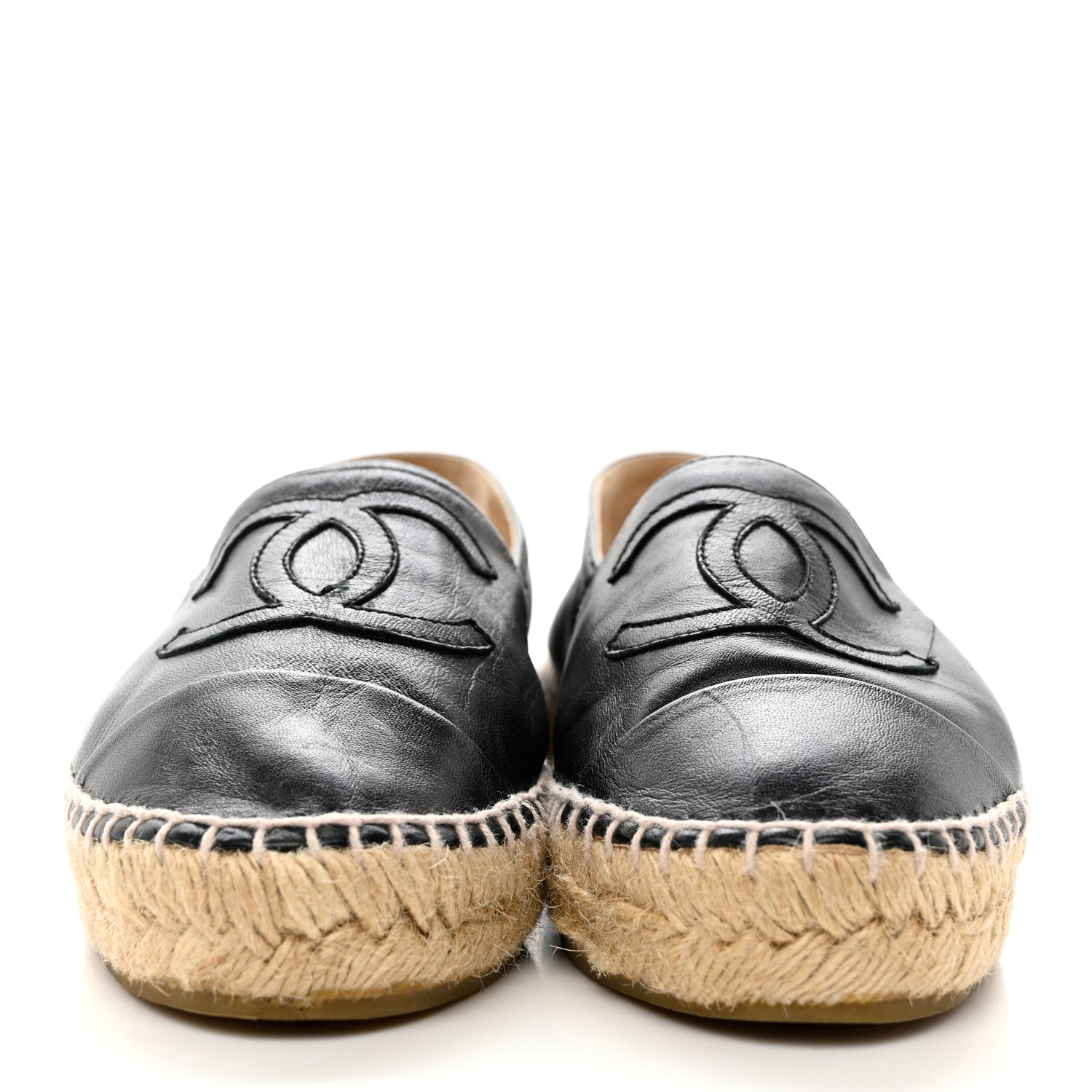 Chanel Lambskin CC Espadrilles 35 Black 2 of 10