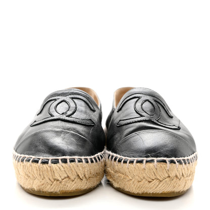 Chanel Lambskin CC Espadrilles 35 Black 2 of 10