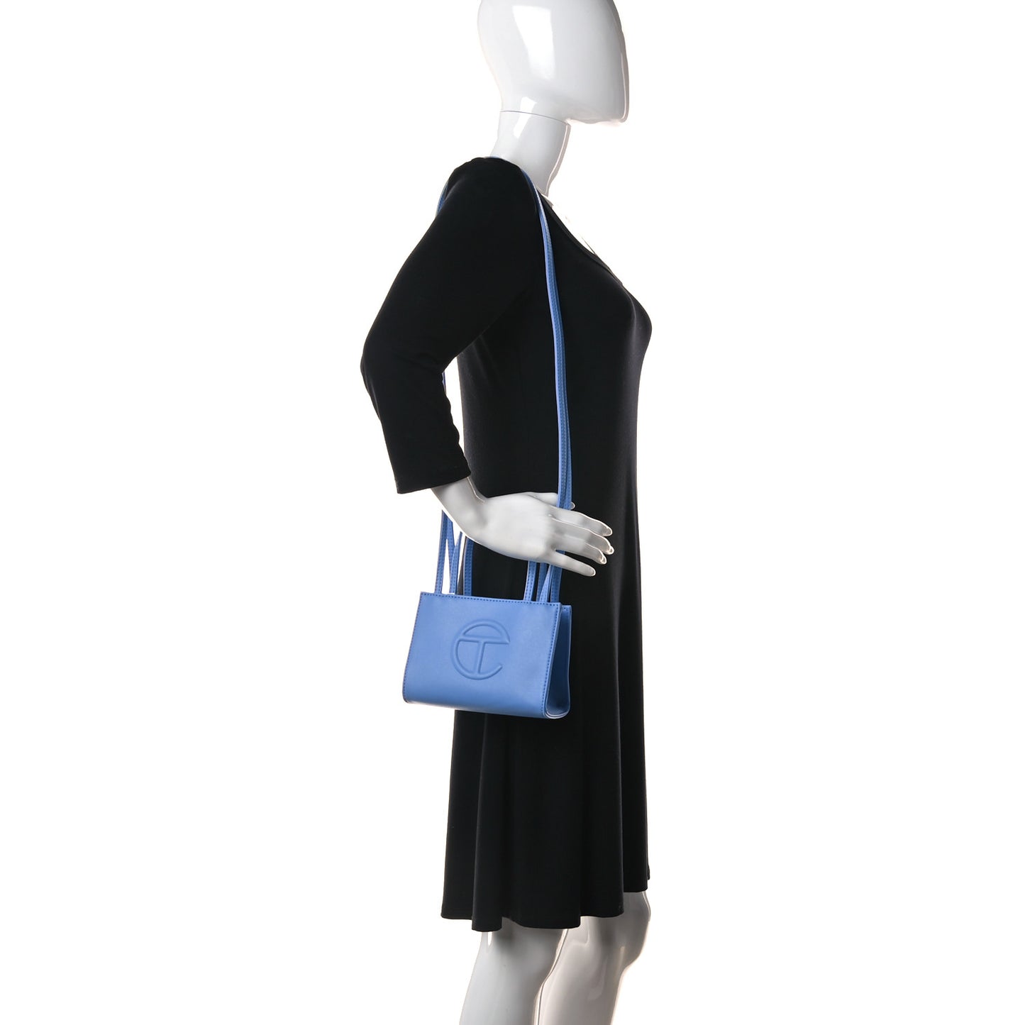 Vegan Leather Small Shopping Bag Cerulean