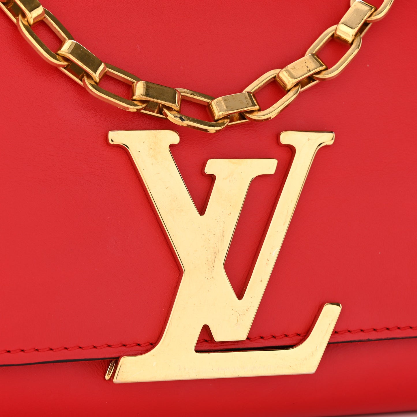 Calfskin Chain Louise MM Red