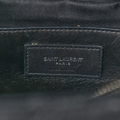 Saint Laurent Calfskin Diamond Quilted Monogram Large College Bag Black 6 of 14