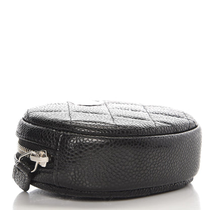 Chanel Metallic Caviar Quilted Zip Around Classic Coin Purse Black 4 of 8