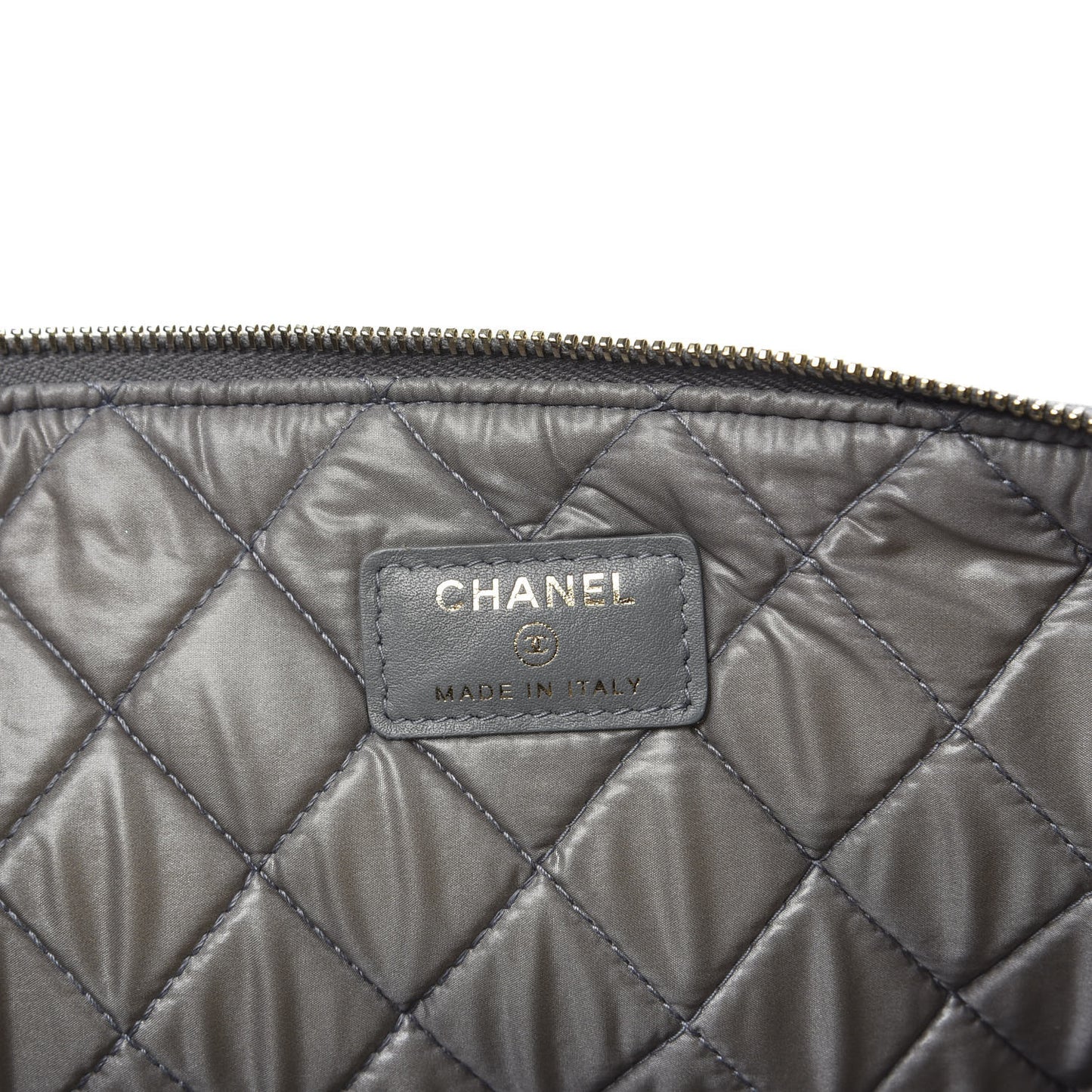 Lambskin Quilted Large Boy Cosmetic Case Grey