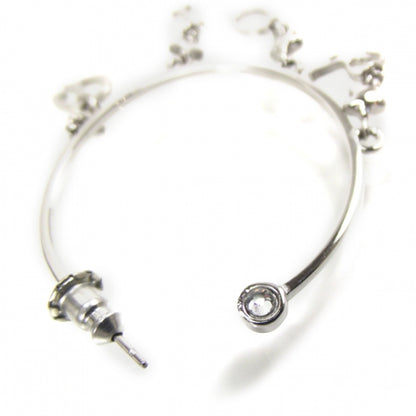 Christian Dior Star Logo Hoop Earrings Silver 3 of 4