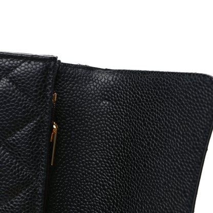 Chanel Caviar Quilted Large Gusset Flap Wallet Black 8 of 9