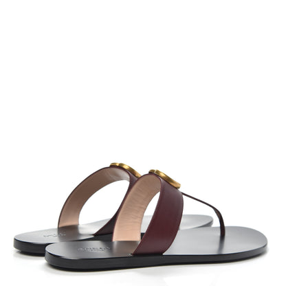 Gucci Calfskin GG Marmont Thong Sandals 38 Vintage Bordeaux 4 of 8