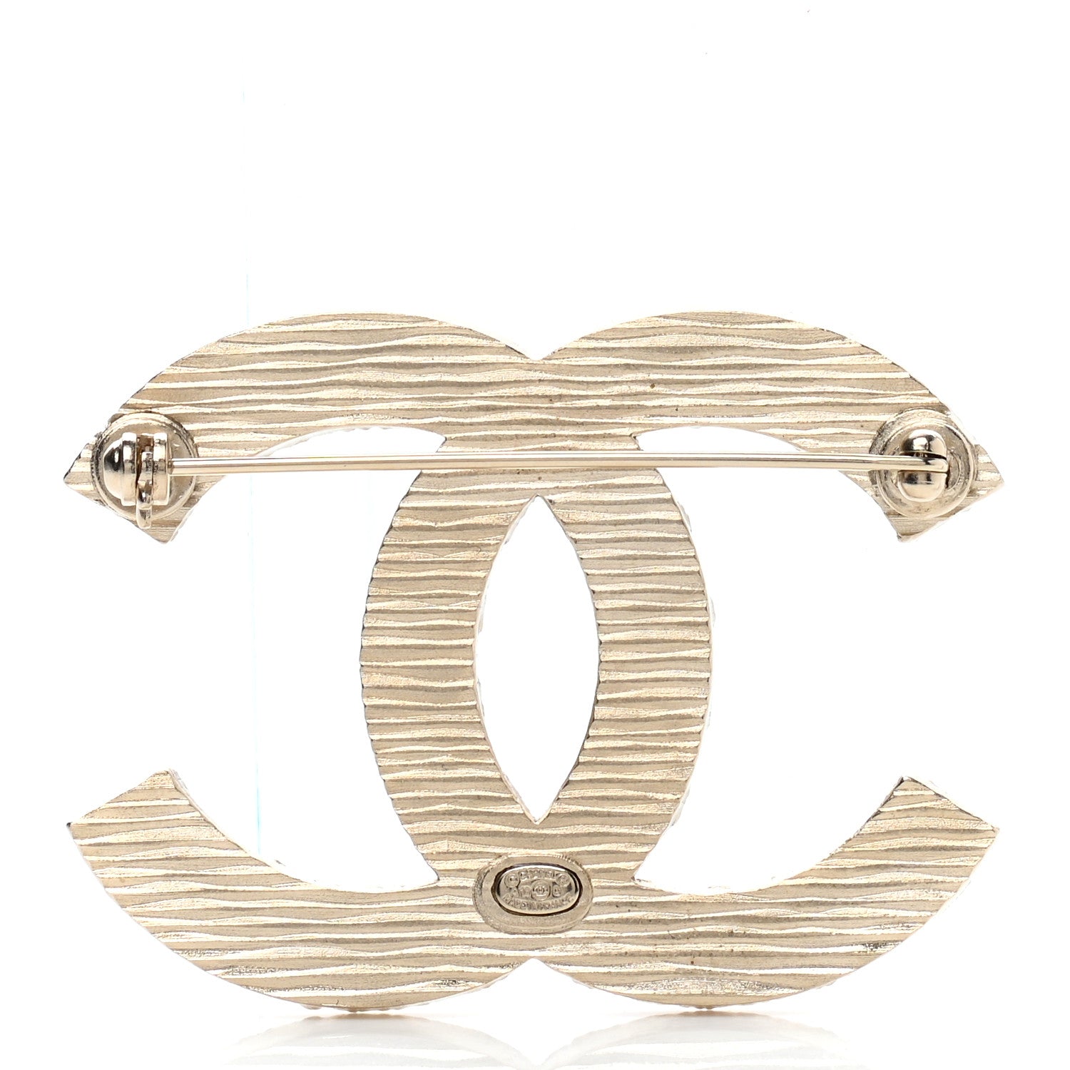 Chanel Resin Glitter CC Brooch Gold Blue 3 of 5