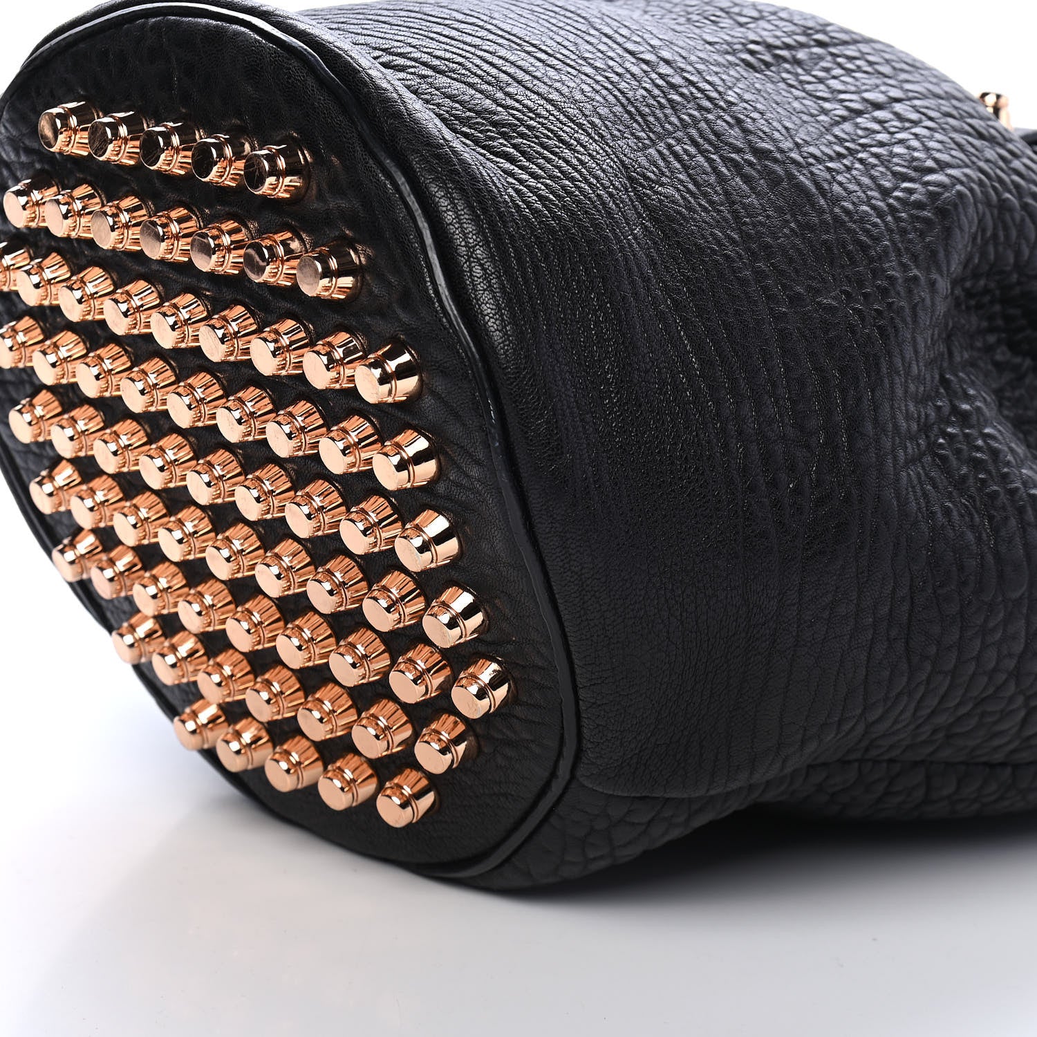 Alexander Wang Pebbled Lambskin Diego Bucket Black Rose Gold Hardware 8 of 9