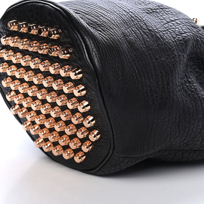 Alexander Wang Pebbled Lambskin Diego Bucket Black Rose Gold Hardware 8 of 9
