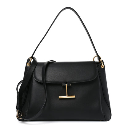Tom Ford Natural Grain Calfskin Tara Medium Shoulder Bag Black 1 of 9