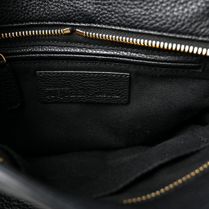 Alexander McQueen Pebbled Calfskin Mini Skull Padlock Zip Around Tote Black 6 of 9
