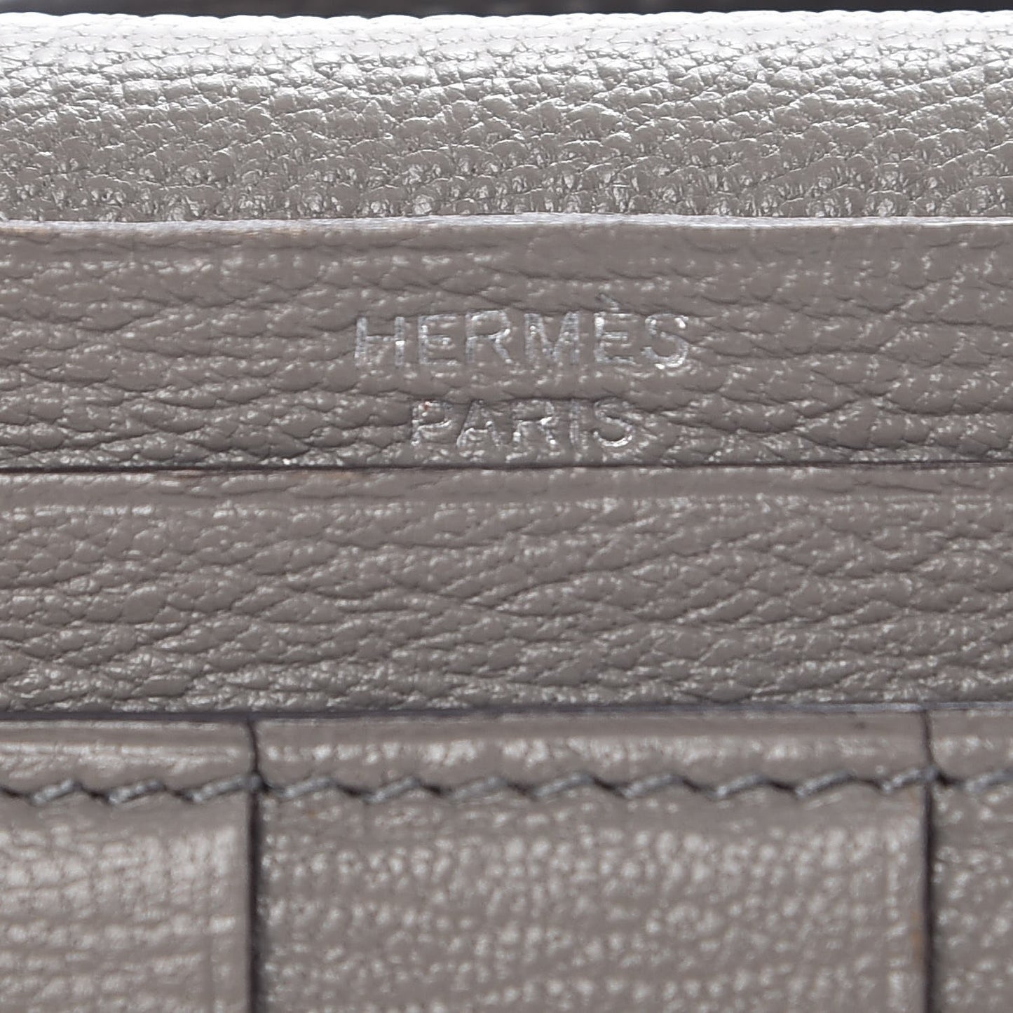 Ostrich Bearn Gusset Wallet Gris Tourterelle