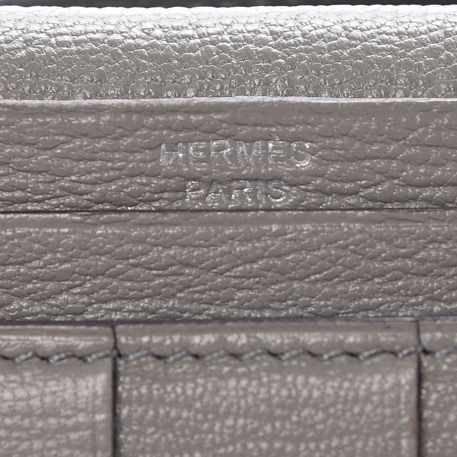 Hermes Ostrich Bearn Gusset Wallet Gris Tourterelle 6 of 9