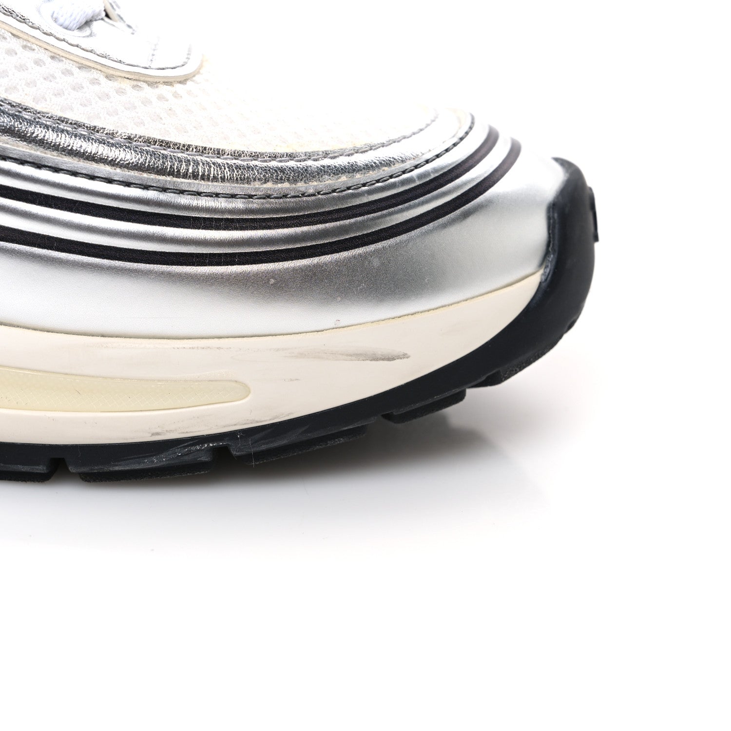Chanel Fabric Laminated Calfskin Stretch CC Womens Sneakers 40 White Silver 12 of 13