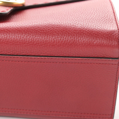Gucci Calfskin Small GG Marmont Top Handle Bag Vulcanic Red 14 of 16