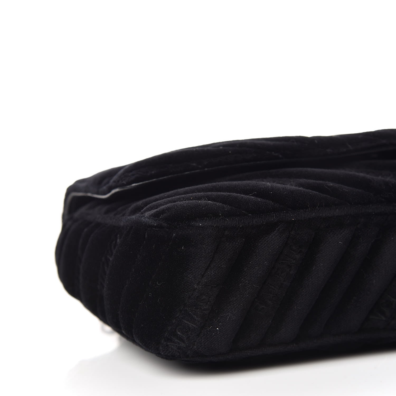 Balenciaga Velvet Logo Matelasse BB Chain Wallet Black 5 of 8