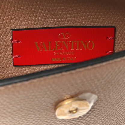 Valentino Garavani Grainy Calfskin Vlogo Wallet On Chain Rose Cannelle 7 of 9