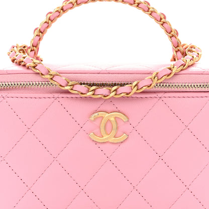 Chanel Lambskin Quilted Pick Me Up Vanity Case Pink 8 of 13