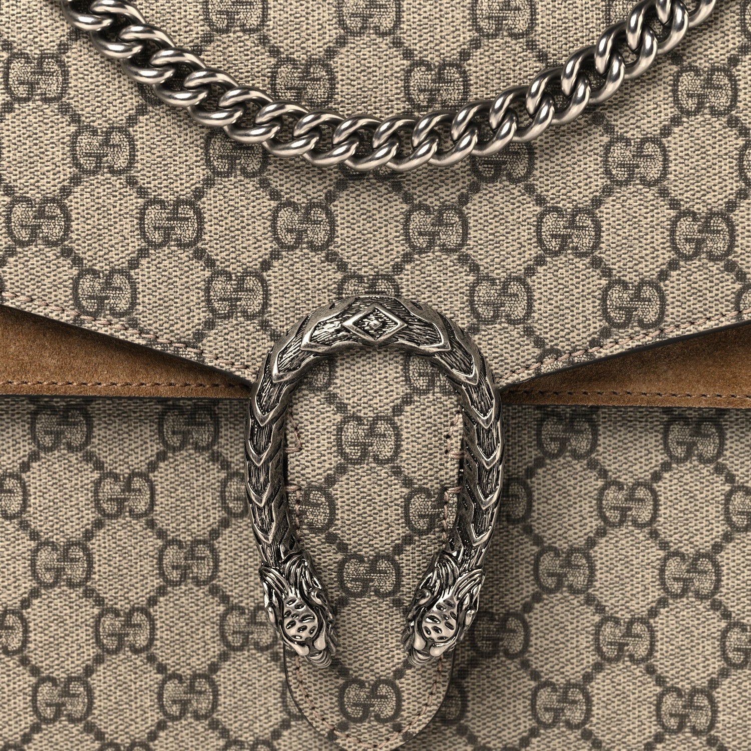 Gucci GG Supreme Monogram Medium Dionysus Shoulder Bag Taupe 9 of 13