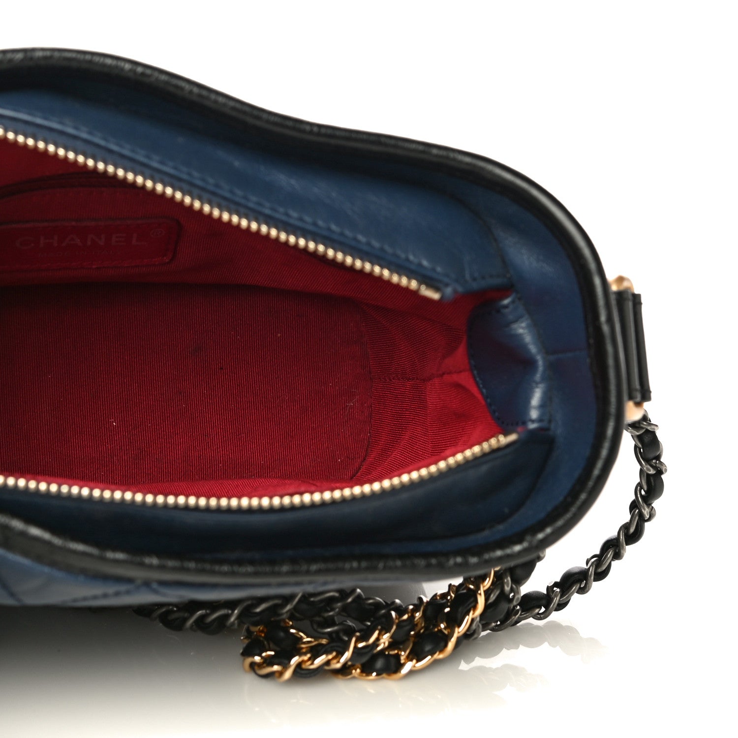 Chanel Aged Calfskin Quilted Small Gabrielle Hobo Navy Black 5 of 19