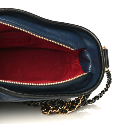 Chanel Aged Calfskin Quilted Small Gabrielle Hobo Navy Black 5 of 19