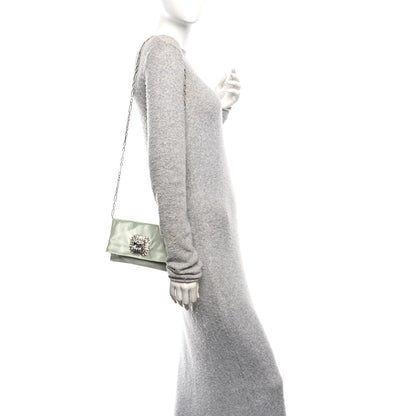 Jimmy Choo Satin Crystal Titania Clutch Green 2 of 10