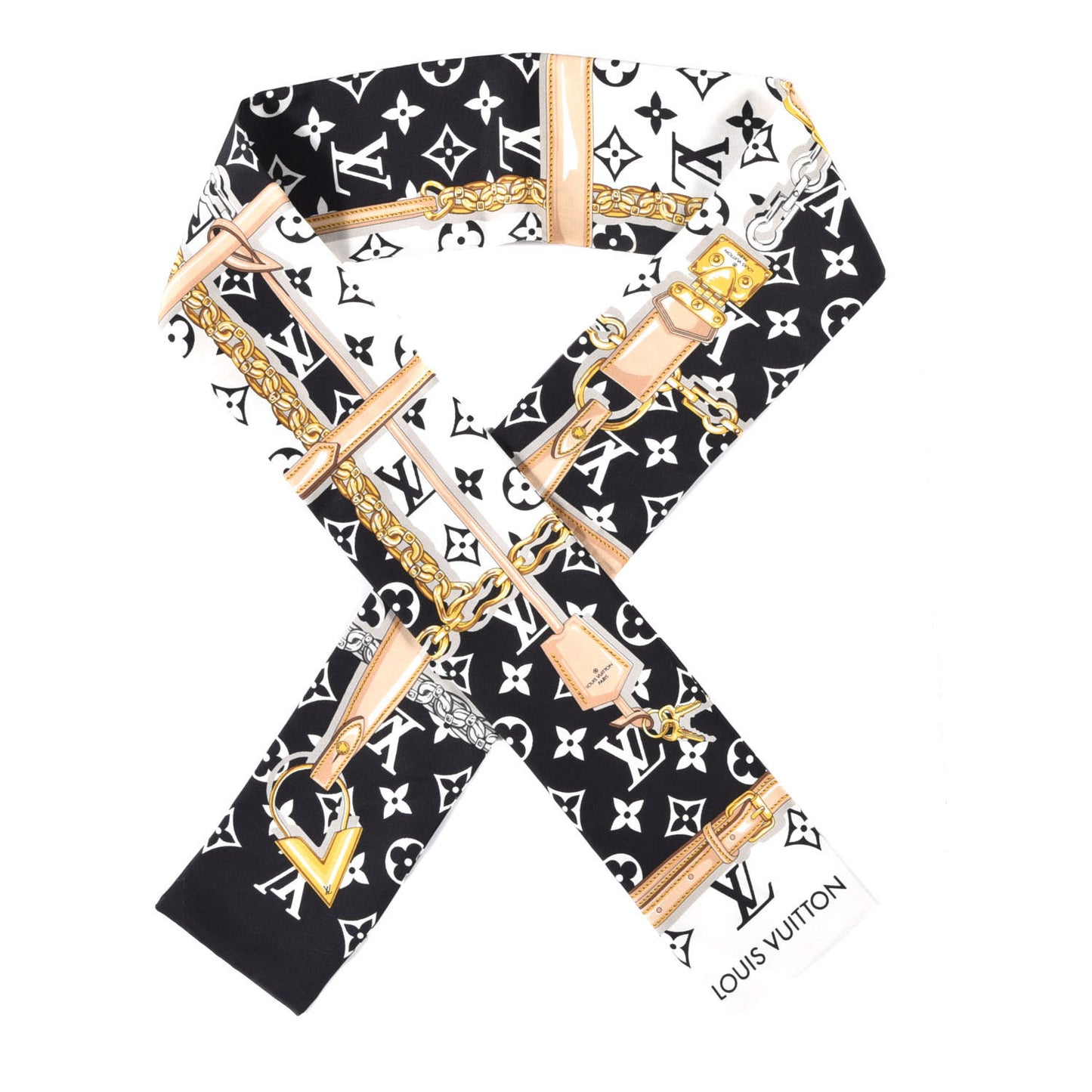 Silk Monogram Confidential Bandeau Black