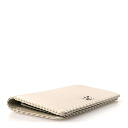Chanel Caviar Sevruga Yen Wallet Silver 4 of 10
