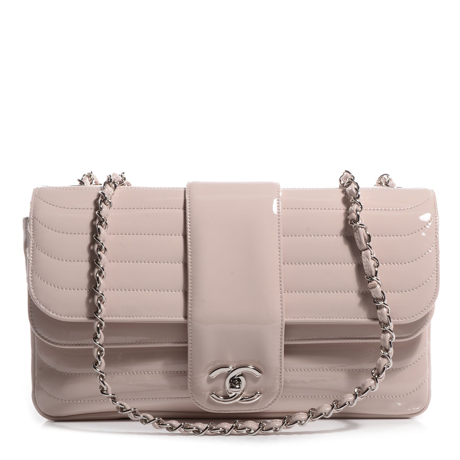 Chanel Patent Horizontal Quilted Jumbo Flap Light Pink 1 of 9