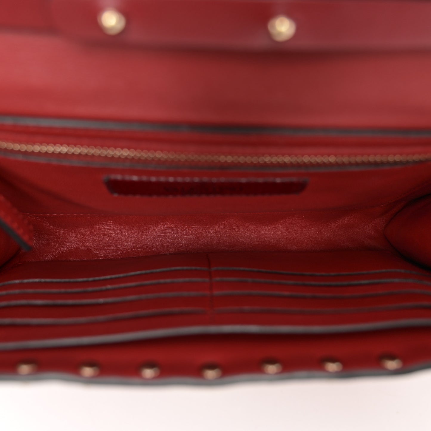 Nappa Rockstud Spike Wallet on Chain Rubino