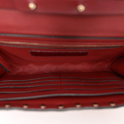 Valentino Garavani Nappa Rockstud Spike Wallet on Chain Rubino 5 of 11