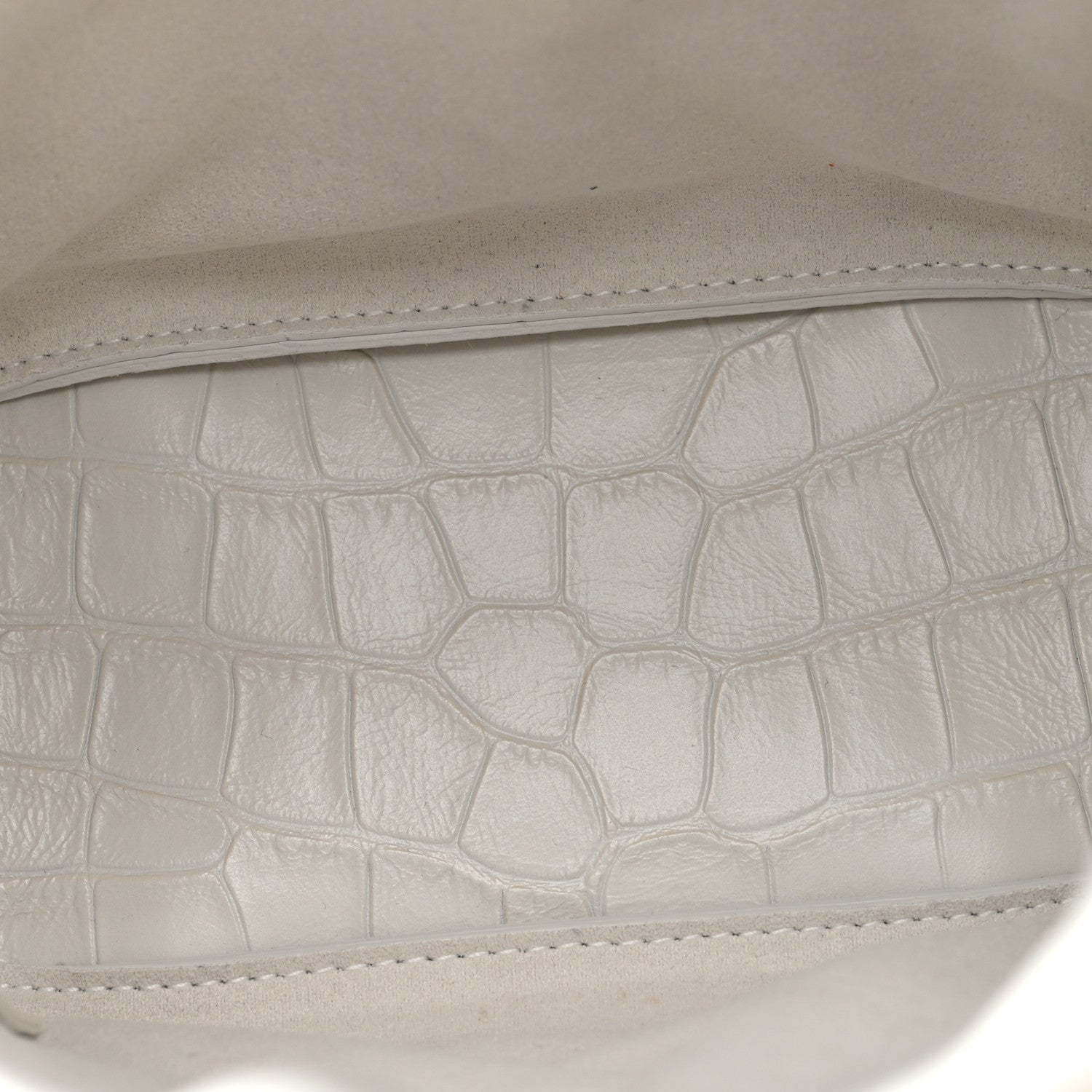 Balenciaga Calfskin Logo Crocodile Embossed XS Tool 2.0 North-South Tote White Black 5 of 9