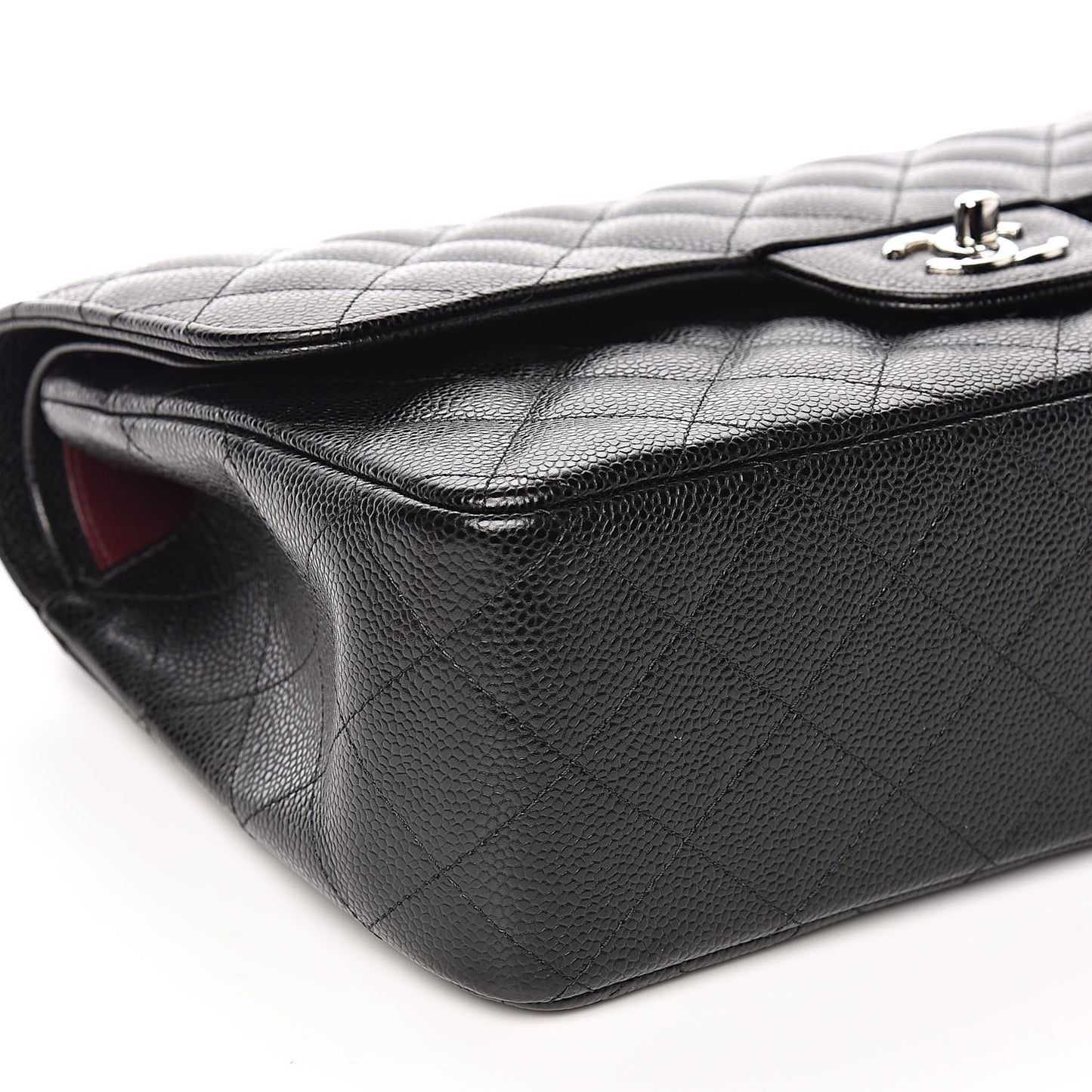 Caviar Quilted Jumbo Double Flap Black